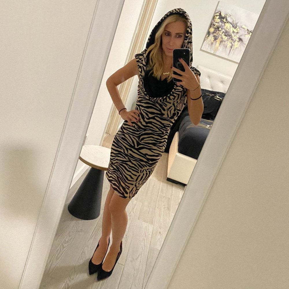 Patricia Field Hooded Tiger Print Dress